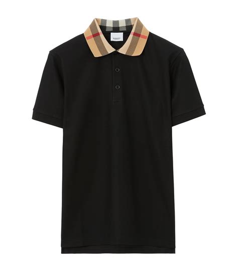 burberry mens polo black|check collar polo shirt Burberry.